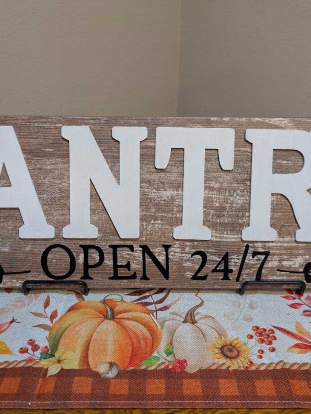 Pantry Open 24/7 Farmhouse Kitchen Sign Rustic Wood Wall Decor Handmade